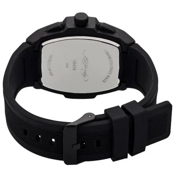 ED HARDY TONNEAU BLACK/RED/SILVER 3 HAND MEN'S SILICONE STRAP WATCH**NEW! - Picture 4 of 4